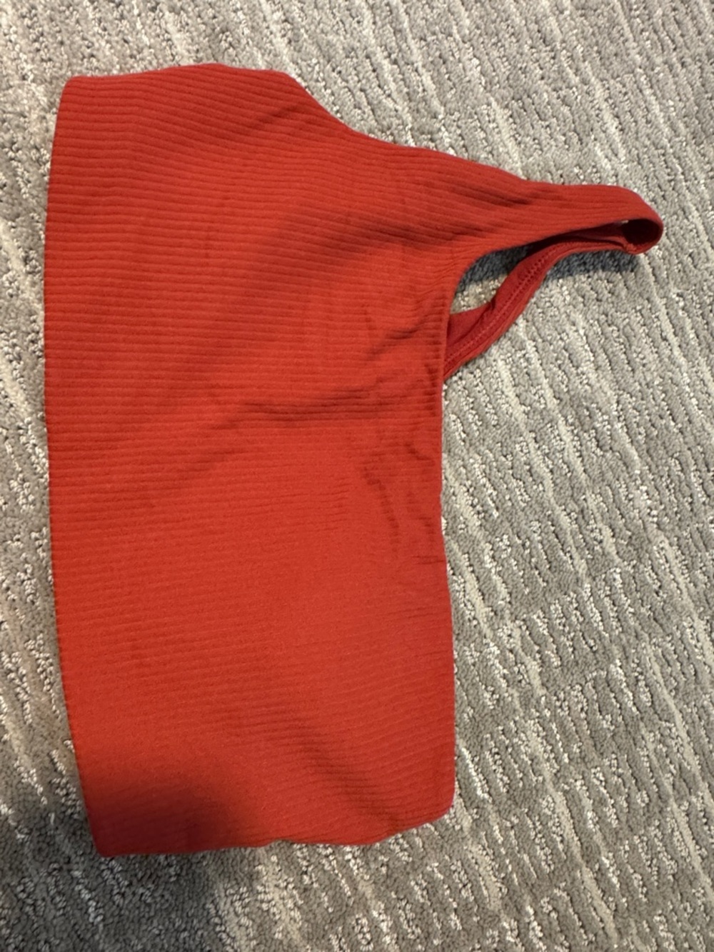 lululemon athletica Ribbed Red One-Shoulder Sports Bra